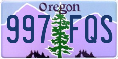 OR license plate 997FQS