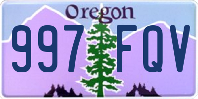 OR license plate 997FQV