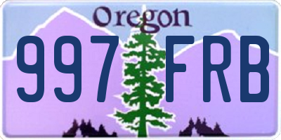 OR license plate 997FRB