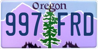 OR license plate 997FRD