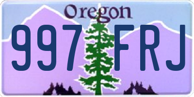 OR license plate 997FRJ