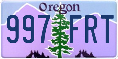 OR license plate 997FRT