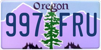 OR license plate 997FRU