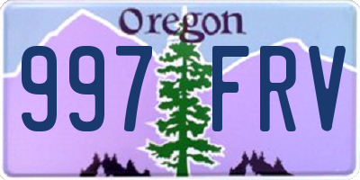 OR license plate 997FRV