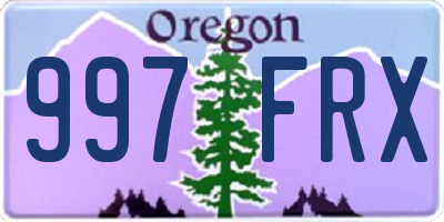 OR license plate 997FRX
