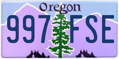 OR license plate 997FSE