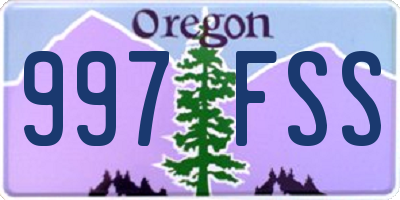 OR license plate 997FSS