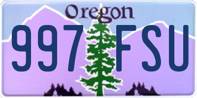 OR license plate 997FSU
