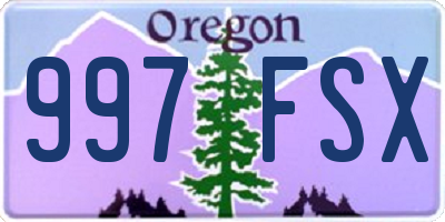 OR license plate 997FSX