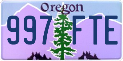 OR license plate 997FTE