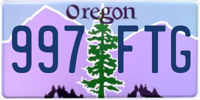 OR license plate 997FTG