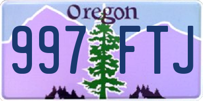 OR license plate 997FTJ