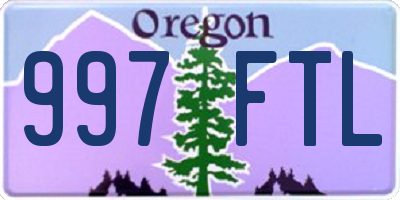 OR license plate 997FTL