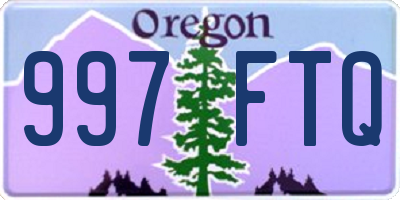 OR license plate 997FTQ