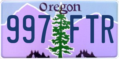 OR license plate 997FTR