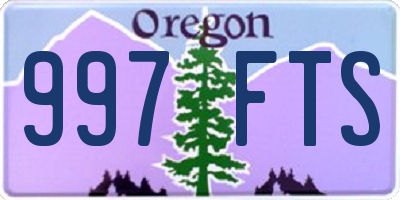 OR license plate 997FTS