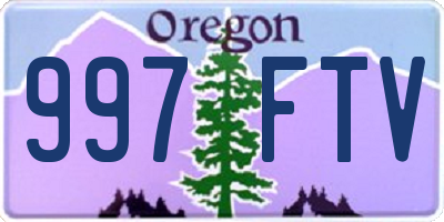 OR license plate 997FTV