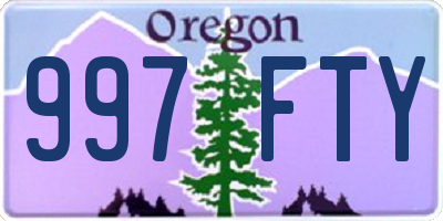 OR license plate 997FTY