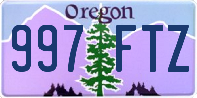 OR license plate 997FTZ