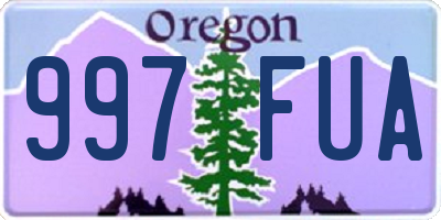 OR license plate 997FUA