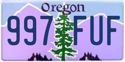 OR license plate 997FUF