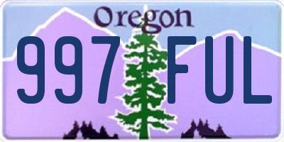 OR license plate 997FUL