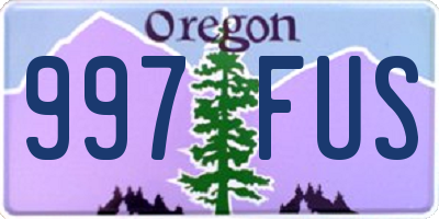 OR license plate 997FUS