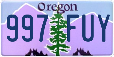 OR license plate 997FUY