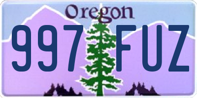 OR license plate 997FUZ