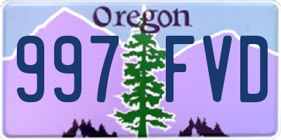 OR license plate 997FVD