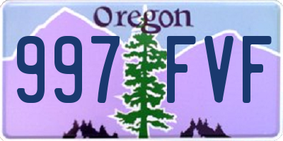 OR license plate 997FVF
