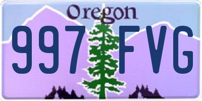 OR license plate 997FVG