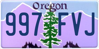 OR license plate 997FVJ