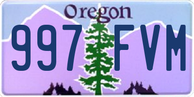 OR license plate 997FVM