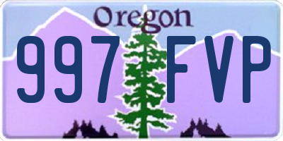 OR license plate 997FVP