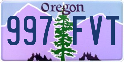 OR license plate 997FVT