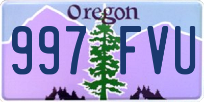 OR license plate 997FVU