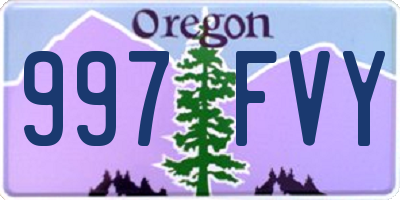 OR license plate 997FVY