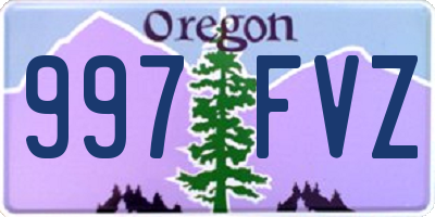 OR license plate 997FVZ