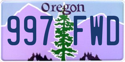 OR license plate 997FWD