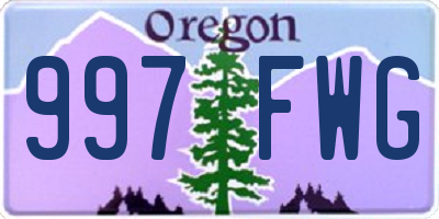 OR license plate 997FWG