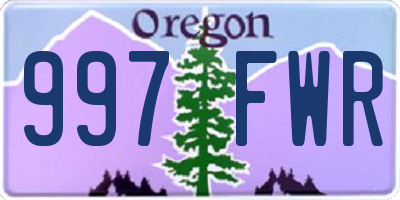 OR license plate 997FWR