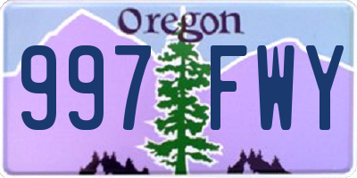 OR license plate 997FWY