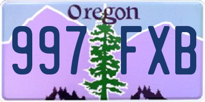 OR license plate 997FXB