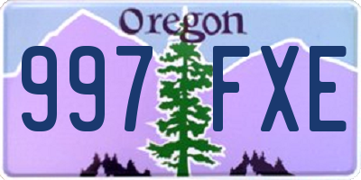 OR license plate 997FXE
