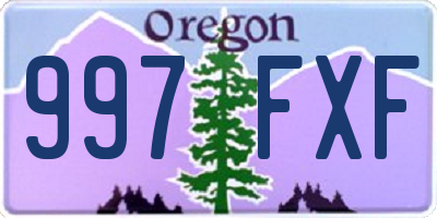 OR license plate 997FXF