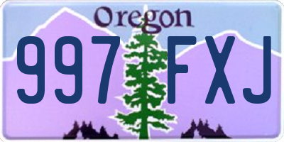 OR license plate 997FXJ