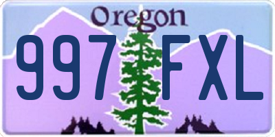 OR license plate 997FXL