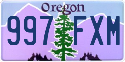 OR license plate 997FXM