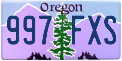 OR license plate 997FXS